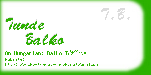 tunde balko business card